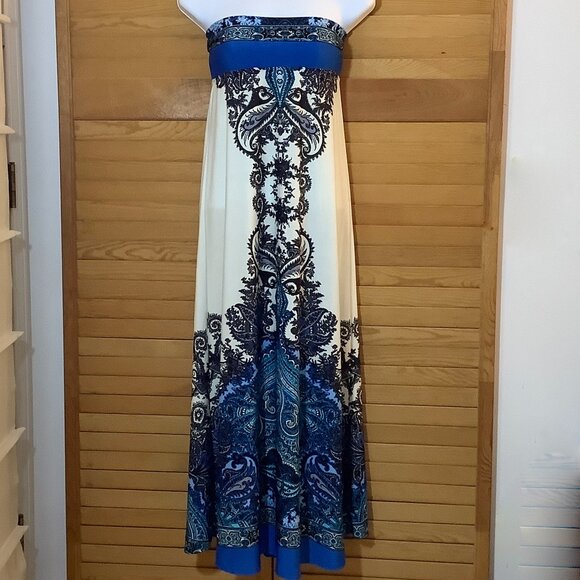 Venus Tube Dress Small White / Blue - Picture 1 of 10